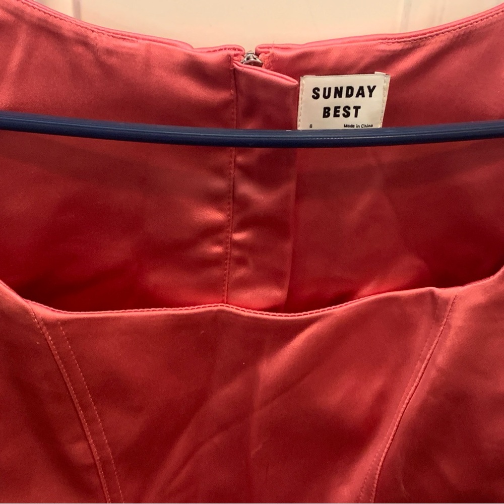 Aritzia Sunday Best Pink Satin Shiloh Bustier Corset Sleeveless Crop Tank $78.00 - Picture 4 of 14